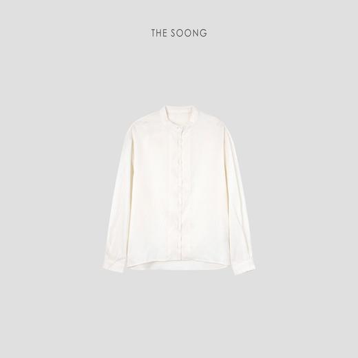 THESOONG"巴黎风情"天然亚麻吸湿妙感暗扣立领衬衫外套HZCS6165 商品图0