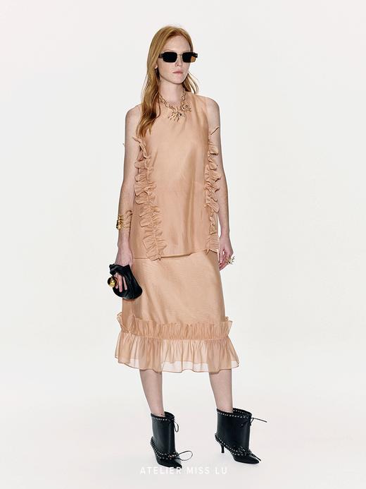 【橘子假日】立体压褶花边设计直身半裙 商品图2