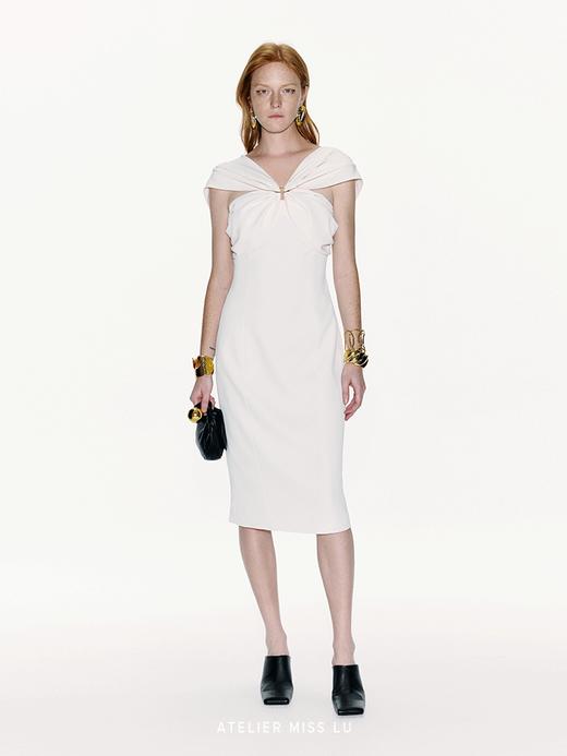 【冰雪舞会】金属圆环拼接设计修身连衣裙 商品图0