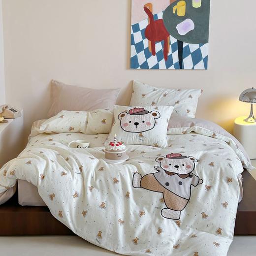 【释放每日疲惫 唤醒元气满满】全棉A类贴布绣双层纱全棉四件套纯棉亲子儿童学生宿舍床品三件套 商品图5