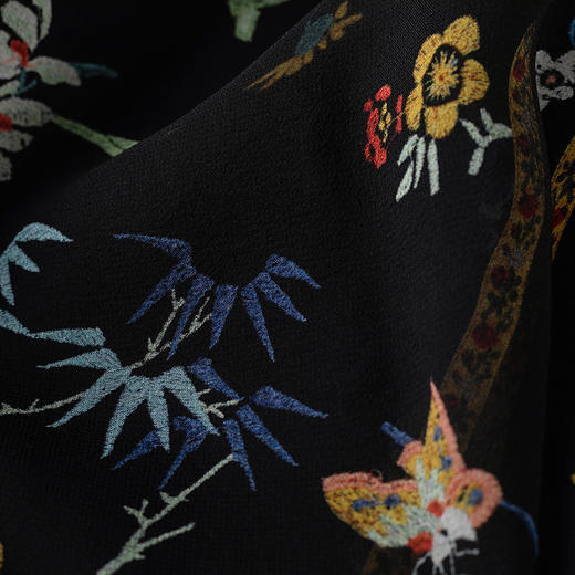 【林栖设计小店】【孟庭苇同款】真丝轻凉马面连衣裙印花黑色新中式2025春季新品长裙女1951066 商品图3