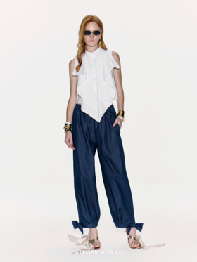 【飞马行空】立体裁片拼接设计无袖衬衫上衣