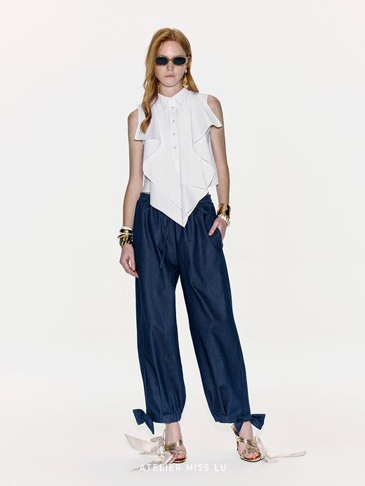 【飞马行空】立体裁片拼接设计无袖衬衫上衣 商品图0