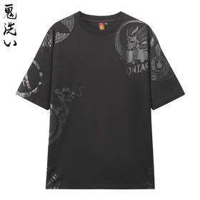 ONIARAI/鬼洗25春夏新品鬼和艺圣兽丸落肩短男式休闲恤 B830184