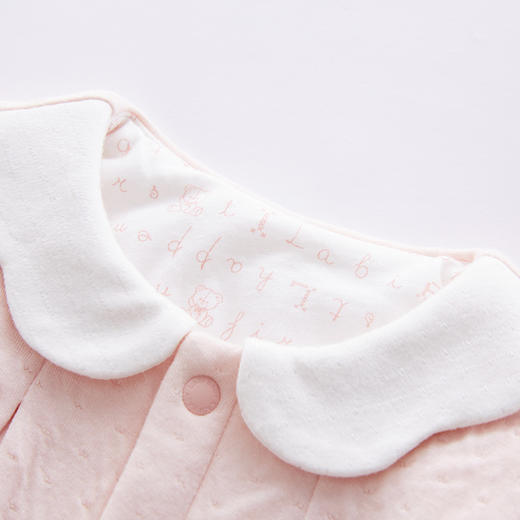 拉比-童衣类（春）I5绵绵反领全开连体衣粉红（PH) 商品图2