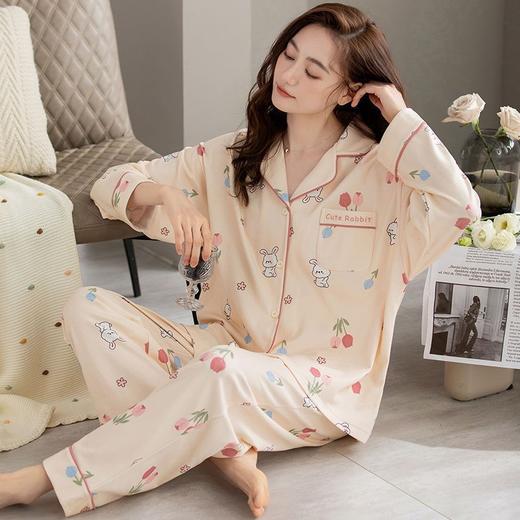 春秋季【新款纯棉睡衣】长袖大码套装 感知细腻柔软 透气舒眠 可外穿家居服 商品图7
