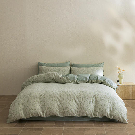 【宝藏睡感】全棉A类纯棉纱布四件套三层纱布色织提花+斜纹全棉 双人床儿童床学生床三件套 商品图5