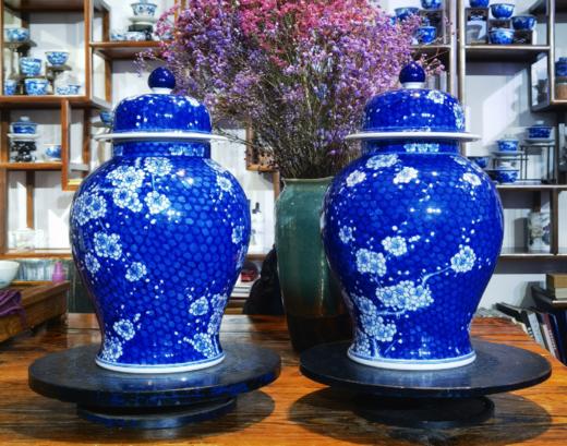 釉下靑花＜冰梅＞将军罐 商品图0