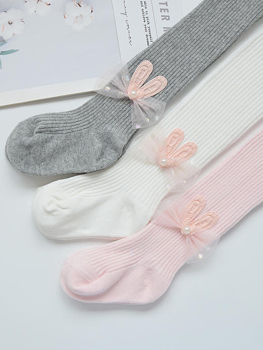 【柔软亲肤，时尚洋气！】儿童连裤袜春秋薄款 宝宝外穿打底袜 灰色洋气 中大童精棉女童打底裤-QQ 商品图0