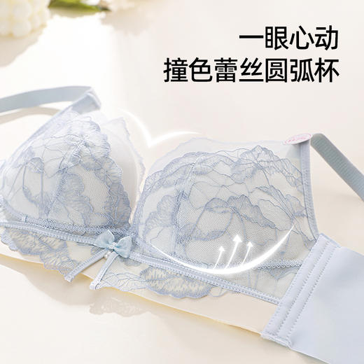 【拍2件199元】【中厚杯】熳洁儿 小胸聚拢文胸法式蕾丝云感棉AB通杯商场同款25201538 商品图3