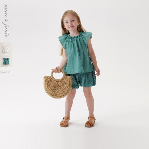 【马克珍妮 芦芙】夏装新款 女童精致刺绣纯棉小衫230518 商品图0