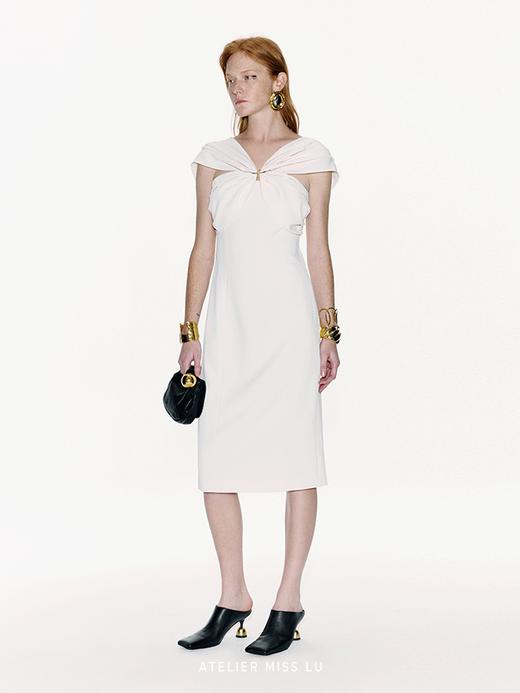 【冰雪舞会】金属圆环拼接设计修身连衣裙 商品图1