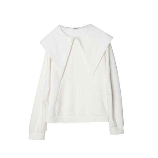 真丝羊毛天丝混纺可造型大翻领慵懒感宽松卫衣2025春WY2501027 商品图5