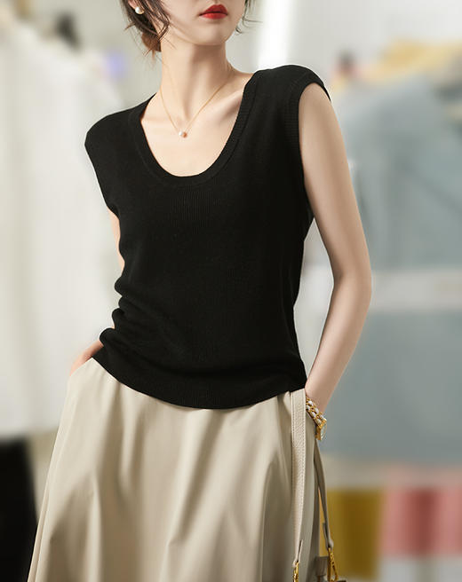 【复古包肩精仿羊毛针织衫】 可盐可甜可sexy 修身显瘦高舒适度~ 商品图1