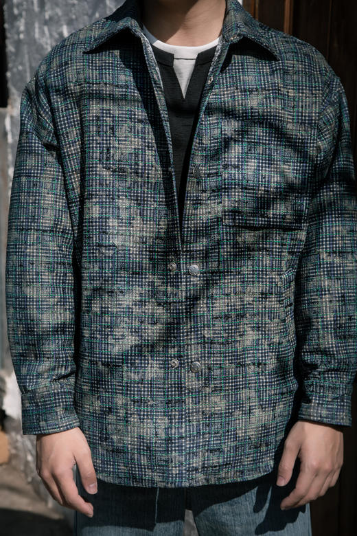 512525362复古格纹衬衫外套 商品图1