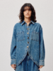 LIYIHAN漠野丨25春全棉牛仔衬衫弧形垂感刺绣弧形女上衣复古时尚 商品缩略图2