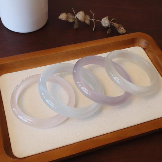 【淡紫罗兰猫眼手镯】精致高冰香芋紫色猫眼石圆润手镯，仙气质甜美水晶香槟色粉色，送女友生日情人节礼物QQ 商品图1