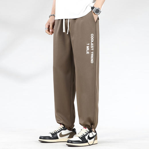 【DYG】大依优型大码男装四季款印花阔腿休闲针织裤男潮流加肥加大码松紧腰束脚休闲卫裤男 商品图2