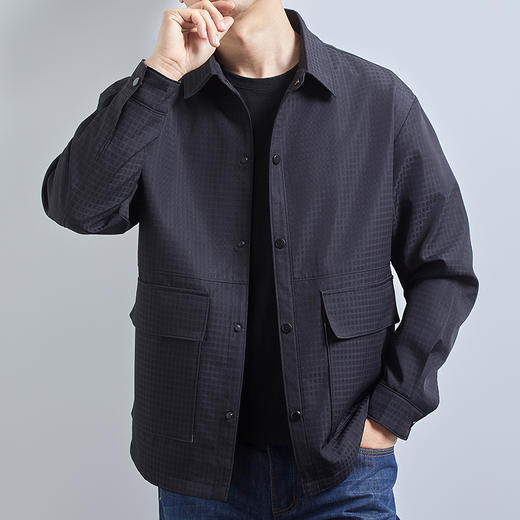 【新款DWD】大依优型大码加肥加大码翻领夹克外套时尚商务夹克上衣男士休闲 商品图0