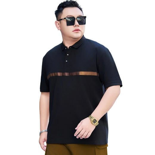 【纯棉】【DYG】大依优型大码男装短袖Polo衫纯棉男商务休闲翻领男装t恤半袖 商品图4