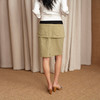 NUTH复古通勤工装半身裙女 卡其色 商品缩略图3