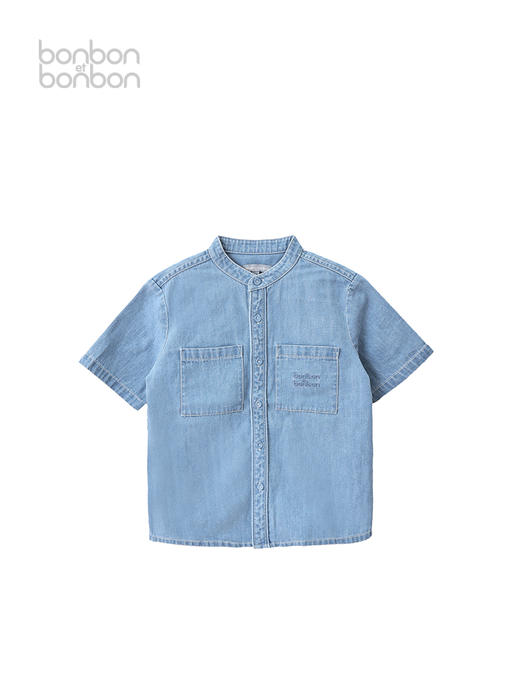 刺绣logo牛仔衬衫 商品图1