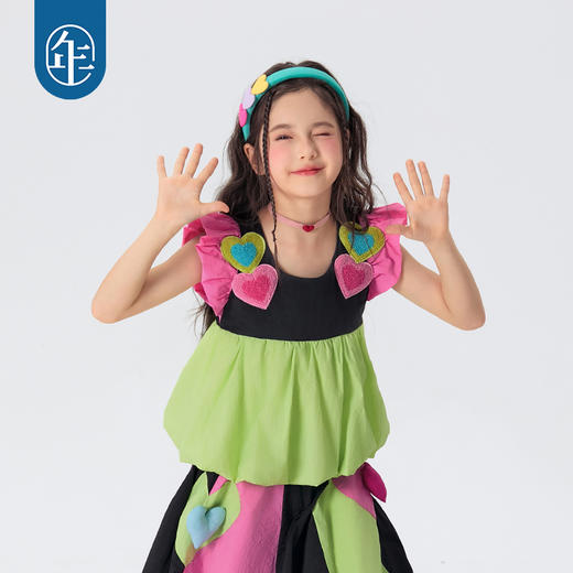 年衣童装女童连衣裙背心裙2025年春款女孩花苞裙儿童美上心巴无袖上衣 商品图3