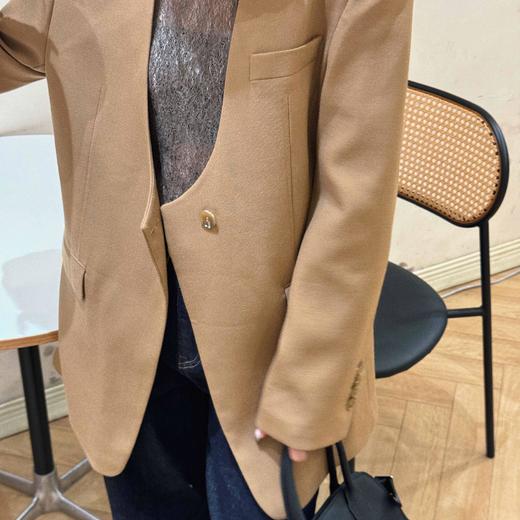 顺丰包邮洛诗琳35706设通勤复穿非常高的设计感U领羊毛西装160459 商品图3