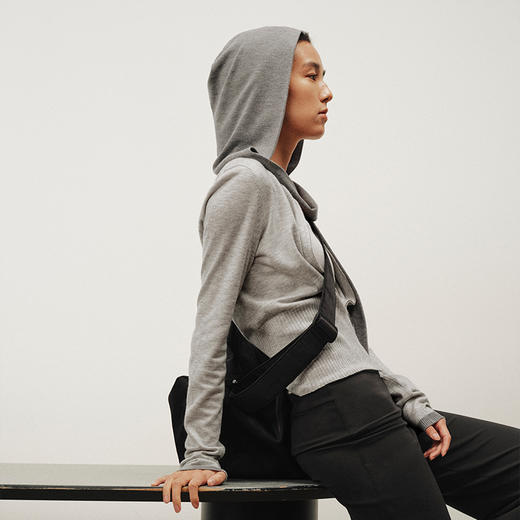 NUTH 披肩毛衣假两件上衣灰色针织衫女 商品图1