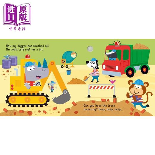预售 【中商原版】尤斯伯恩发声书 挖掘机 Lets go on a Digger 英文原版 幼儿纸板书 亲子读物 低幼图画书 进口童书 游戏玩具书 商品图4