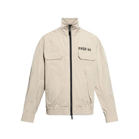 DSQUARED2 男士字母徽标印花拉链夹克外套 浅灰色 S74AM1565 S53578 800