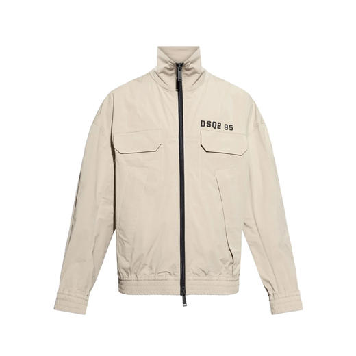 DSQUARED2 男士字母徽标印花拉链夹克外套 浅灰色 S74AM1565 S53578 800 商品图0