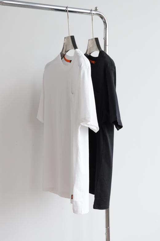 H.B 口袋字母刺绣 宽松圆领短袖T恤 TX373 商品图4