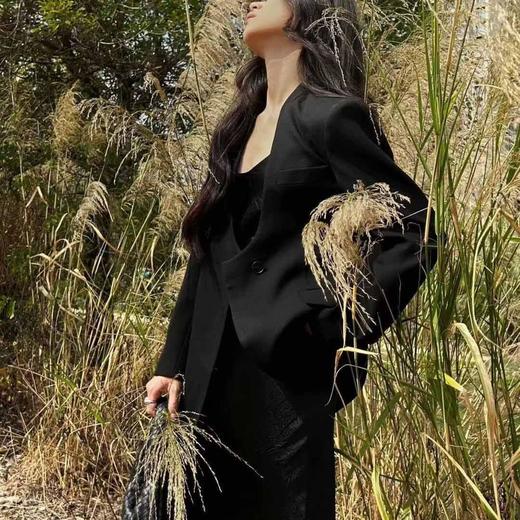 顺丰包邮洛诗琳35706设通勤复穿非常高的设计感U领羊毛西装160459 商品图4