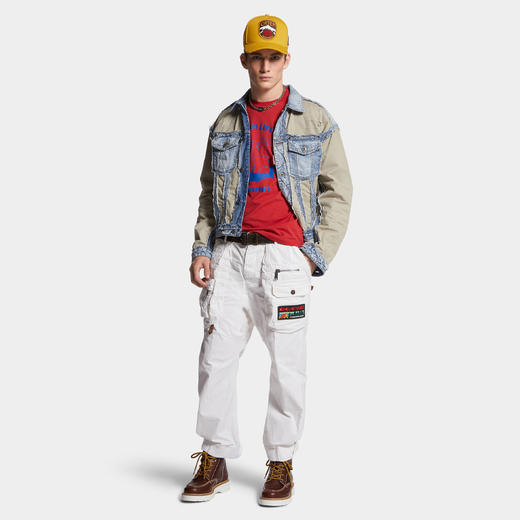 DSQUARED2 男士红色徽标标签牛仔外套 浅蓝色 S74AM1547 S30309 470 商品图3