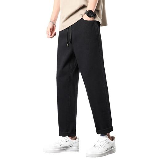 【DYG】大依优型大码男装大码男装松紧腰牛仔裤男宽松弹力运动牛仔裤男加肥加大码哈伦裤男 商品图4