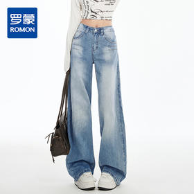 罗蒙春夏女式牛仔裤宽松版显瘦百搭时尚休闲牛仔裤棉质女长裤