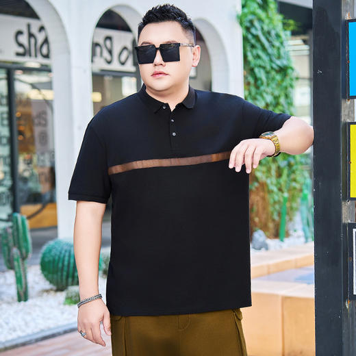 【纯棉】【DYG】大依优型大码男装短袖Polo衫纯棉男商务休闲翻领男装t恤半袖 商品图2