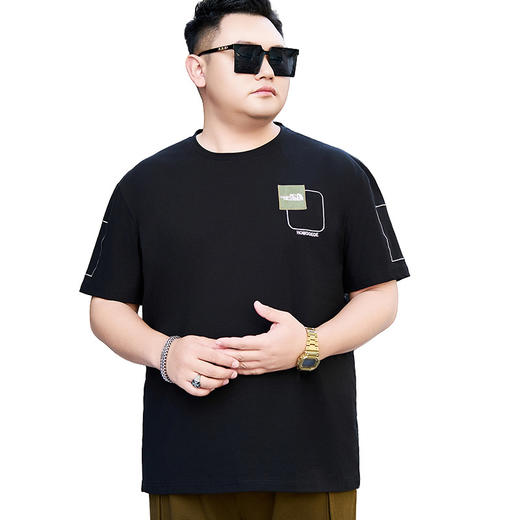 【纯棉】【DYG】大依优型大码男装圆领短袖T恤纯棉男装百搭薄款T恤男胖子半袖上衣 商品图4