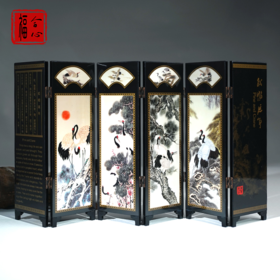 松鹤延年中国风桌面屏风