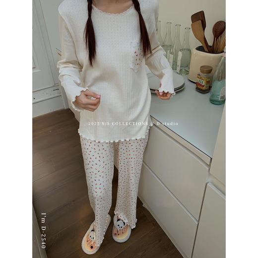 【花开烂漫】2025春季新款家居服女碎花遛弯衣长袖休闲套装两件套睡衣 商品图3