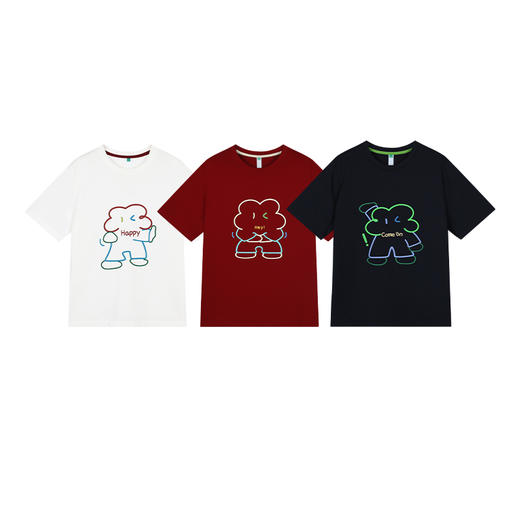 【出游季特惠】ACMEITEM爱棵米 运动夏季印花短袖女百搭圆领T恤户外亲子宽松上衣 GAG2440702A 商品图4