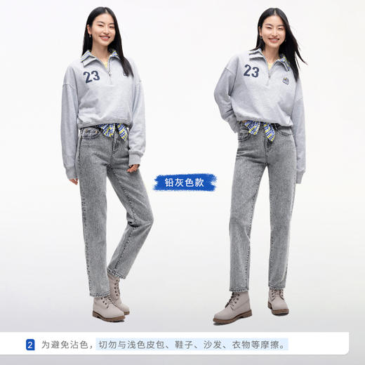 【蜡笔裤】simplepieces春秋款SPS牛仔中高腰九分显瘦直筒裤女 商品图3