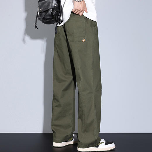 【DYG】大依优型大码休闲裤男美式高街休闲裤男松紧腰抽绳直筒运动休闲裤 商品图3