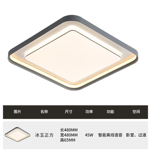 冰玉系列-客卧灯(长方/正方/圆)（圆停产） 商品图5