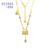 【热卖臻品】典粹系列黄金足金古法金高温珐琅锁包项链薄荷蓝中国风套链【按克计价黄金2】MEMORA诗普琳GN246501 商品缩略图5