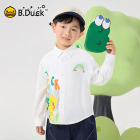 B.Duck小黄鸭童装儿童长袖衬衫春季男童时尚翻领上衣潮105-150 BF1610001
