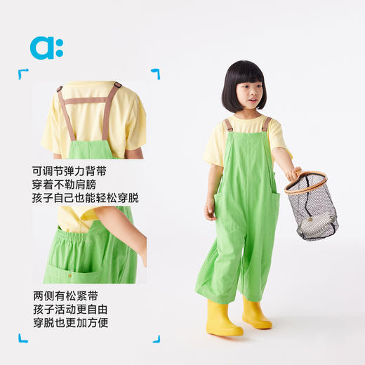 【粉丝专属】allblu幼岚【熟棉】儿童背带裤男童女童25新款轻薄透气防蚊裤子 商品图4