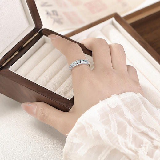 【波心数点】S925银蓝水翡翠圆珠戒指【CW-JZ06918】 商品图2