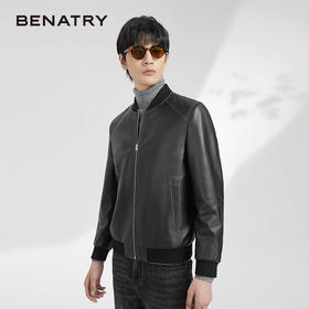 贝纳川休闲男士夹克式皮衣ECK406001402